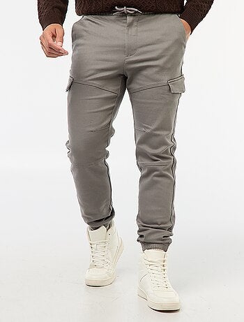Jogging cargo uni en coton
