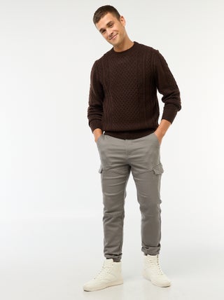 Jogging cargo uni en coton