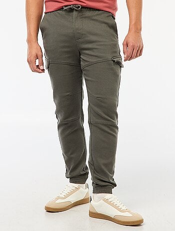 Jogging cargo uni en coton