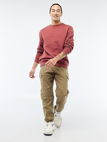 Jogging cargo uni en coton