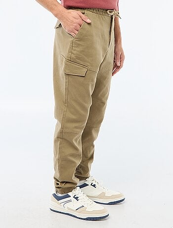 Jogging cargo uni en coton