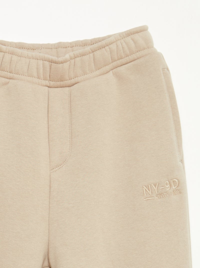 Jogging chaud uni avec doublure polaire Beige - Kiabi