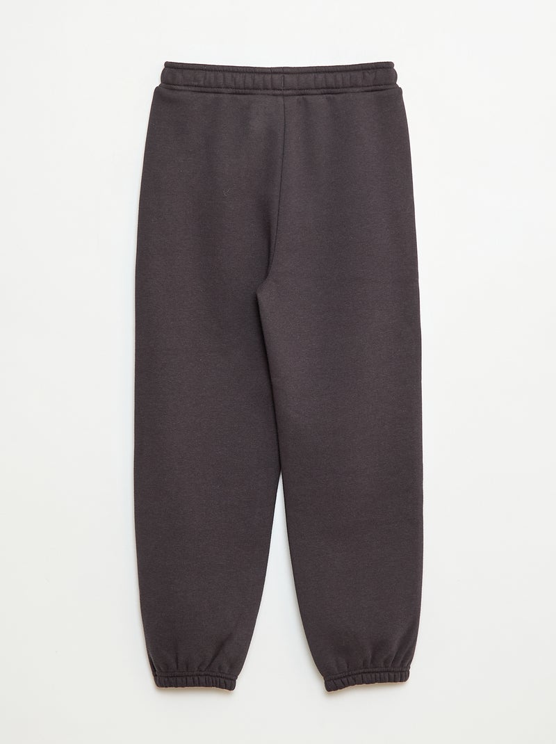 Jogging chaud uni avec doublure polaire Gris - Kiabi