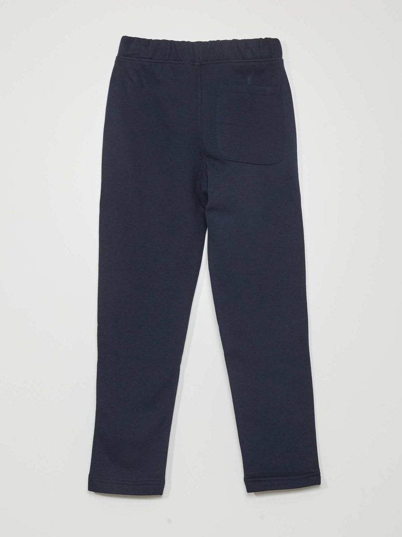 Jogging chiné avec ceinture ajustable bleu marine - Kiabi