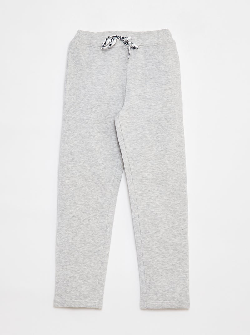 Jogging chiné avec ceinture ajustable Gris - Kiabi