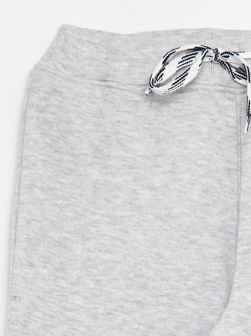 Jogging chiné avec ceinture ajustable Gris - Kiabi