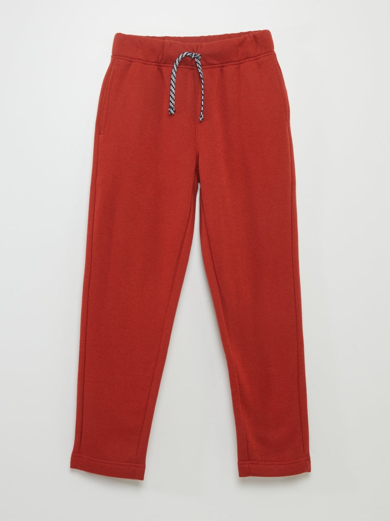 Jogging chiné avec ceinture ajustable Rouge - Kiabi