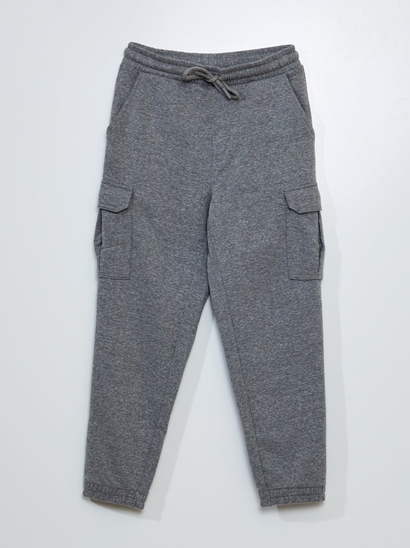 Jogging chiné en molleton avec poches Gris - Kiabi