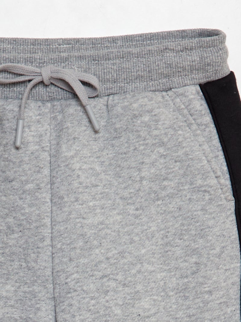 Jogging color-block en molleton Gris - Kiabi