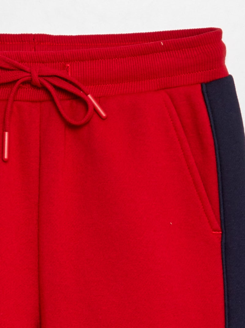 Jogging color-block en molleton Rouge - Kiabi