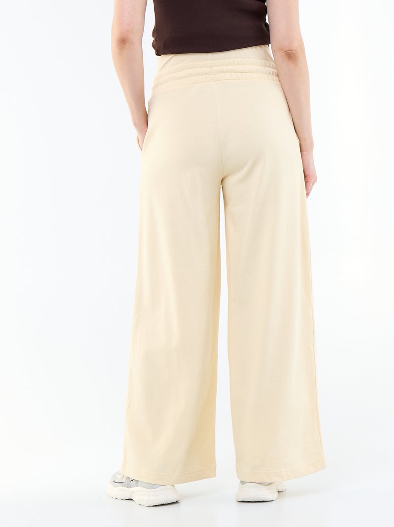 Jogging de maternité wide leg en french terry Jaune clair - Kiabi