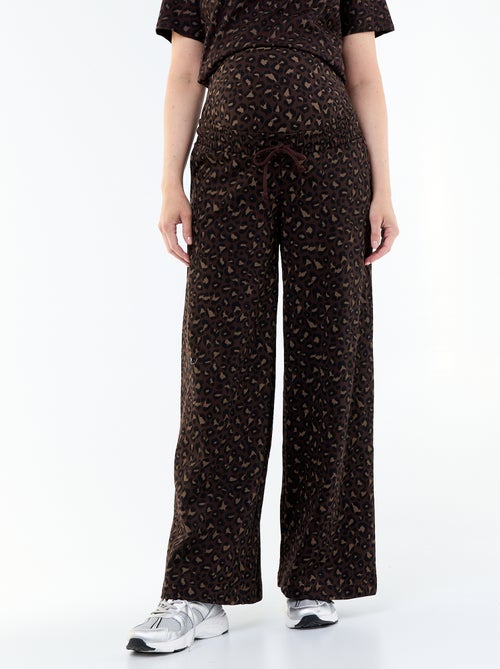Jogging de maternité wide leg en french terry - Kiabi