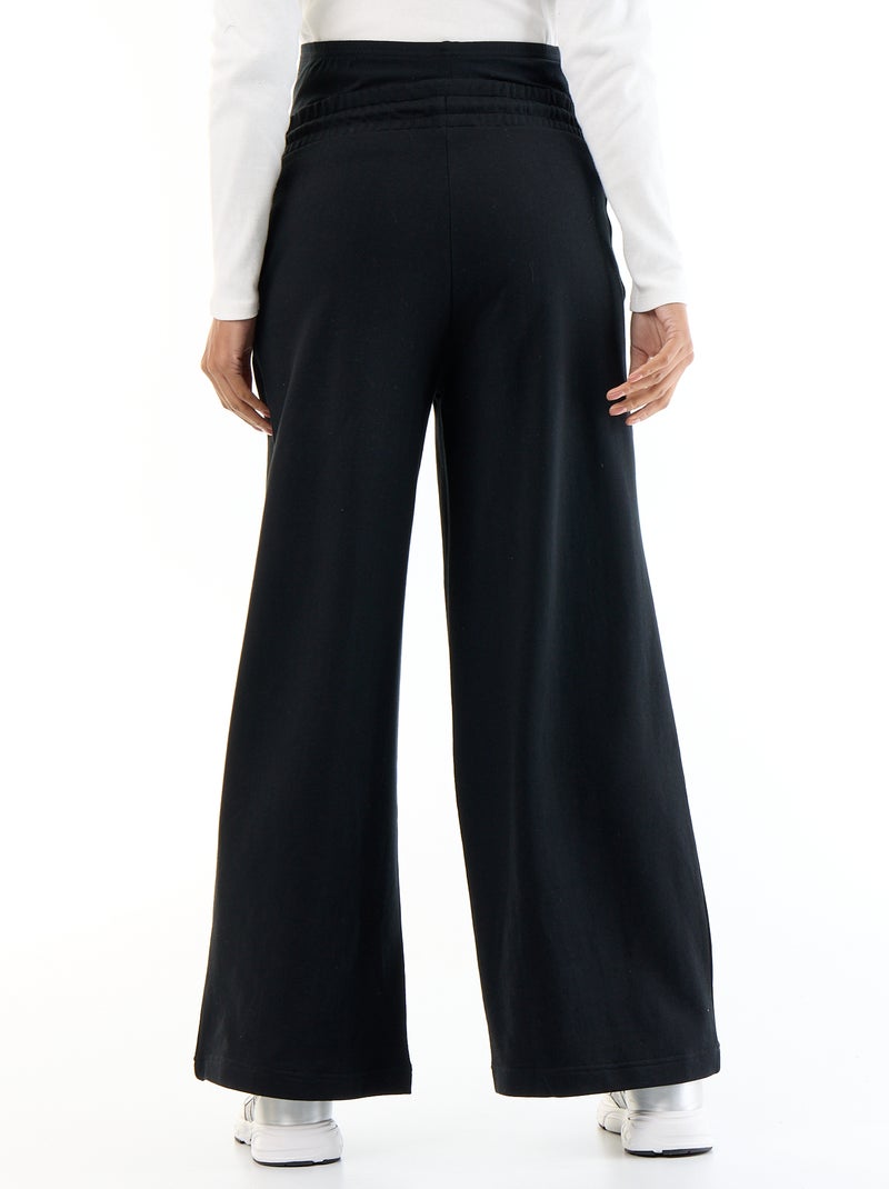 Jogging de maternité wide leg en french terry Noir - Kiabi