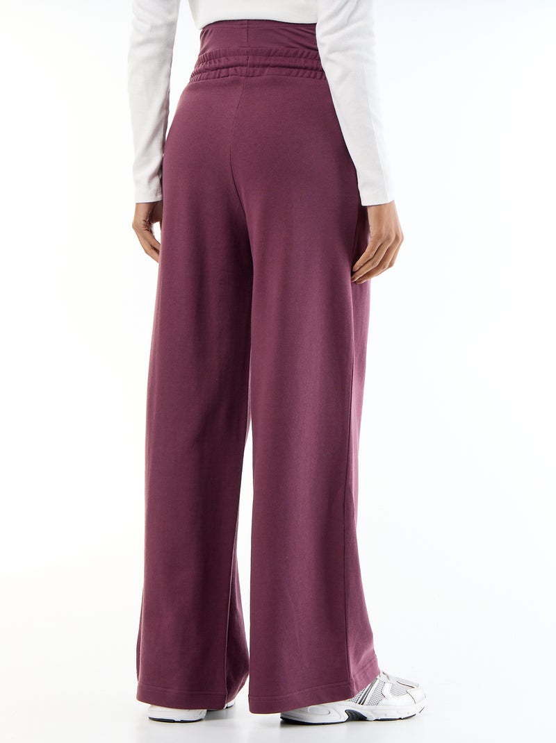 Jogging de maternité wide leg en french terry Violet - Kiabi