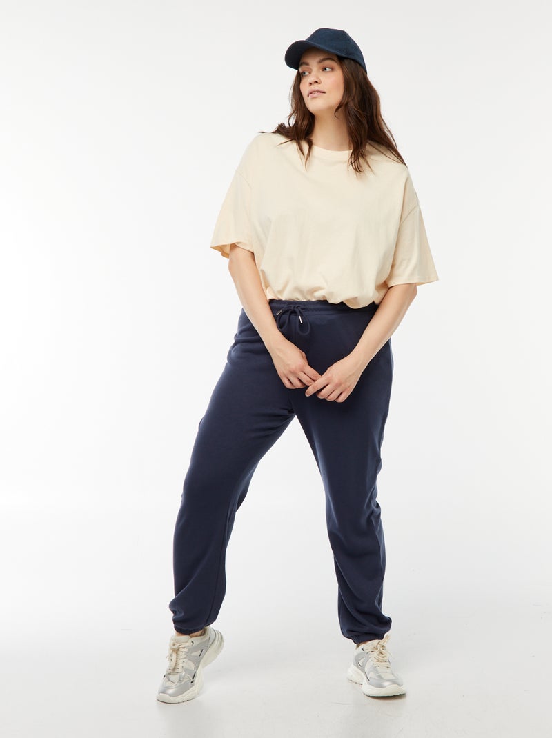 Jogging de sport en french terry Bleu marine Grandes tailles