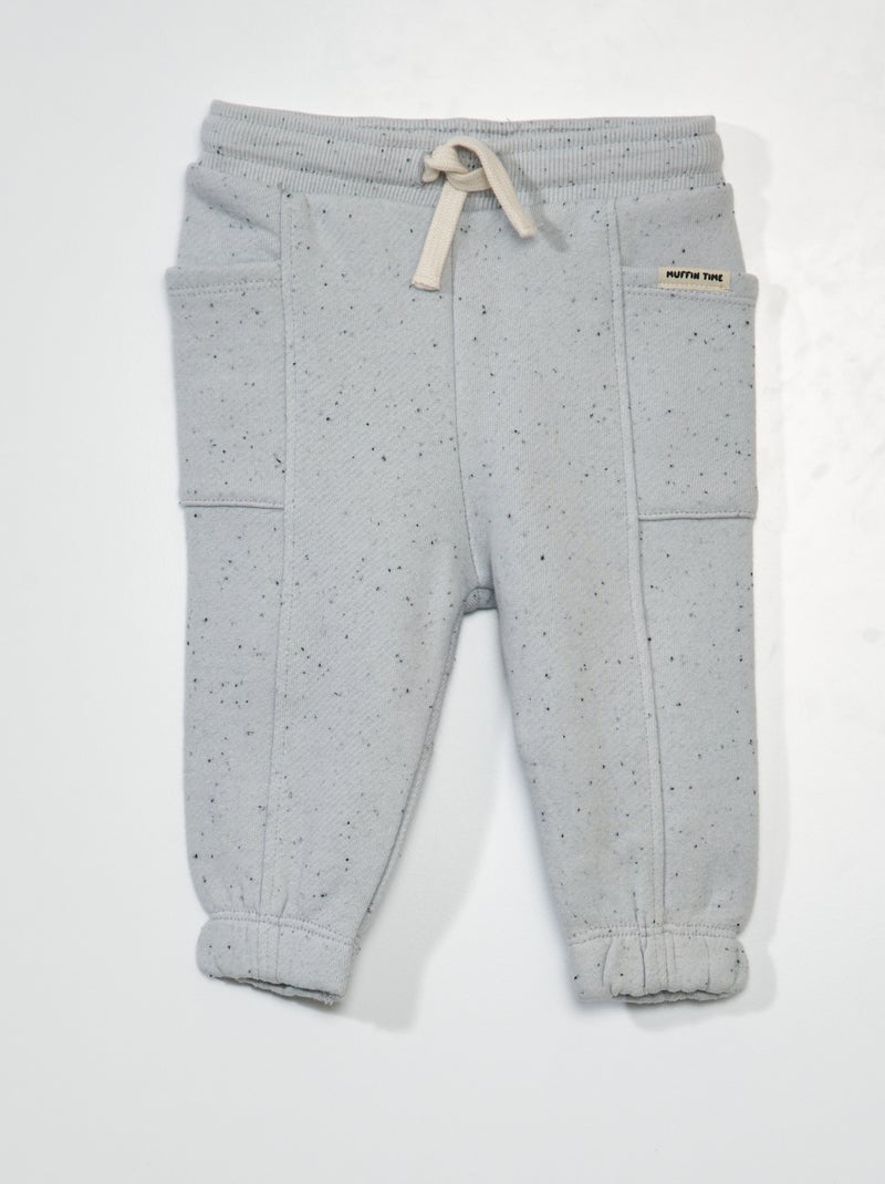 Jogging effet moucheté en molleton léger gris clair - Kiabi