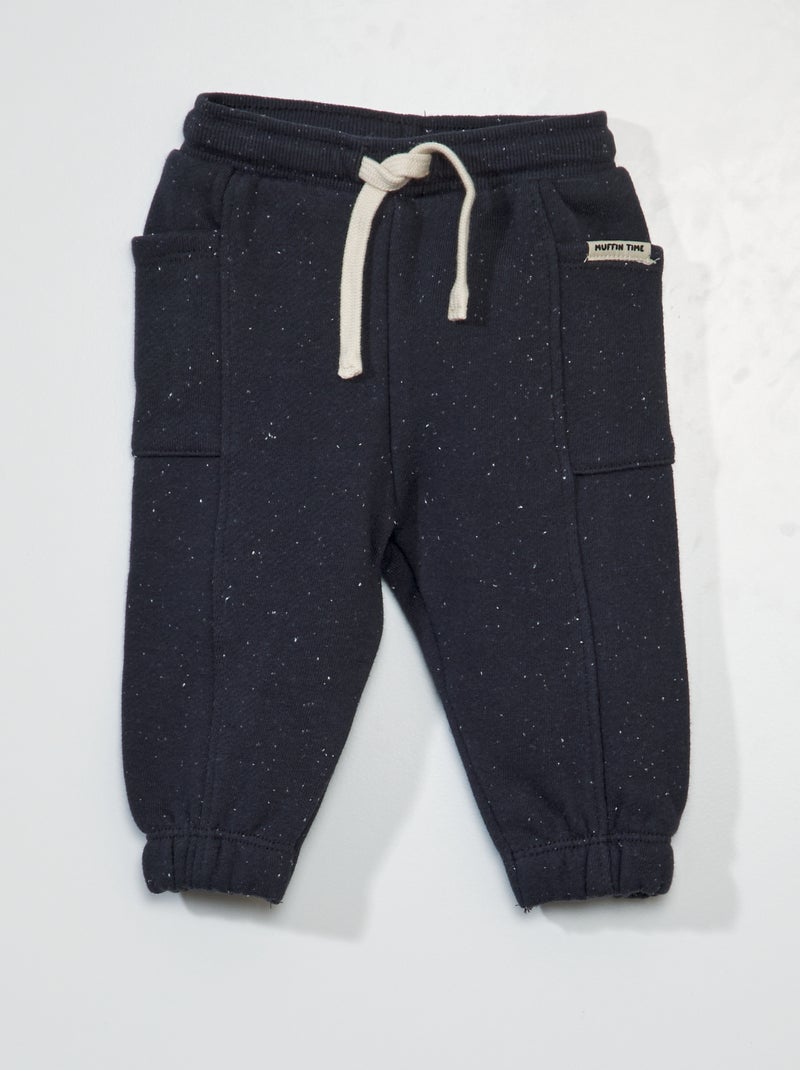 Jogging effet moucheté en molleton léger gris foncé - Kiabi