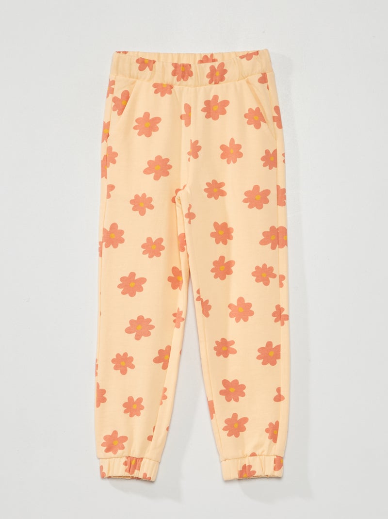 Jogging en coton imprimé Orange - Kiabi