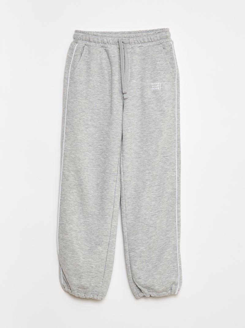 Jogging en french terry avec biais contrasté Gris - Kiabi