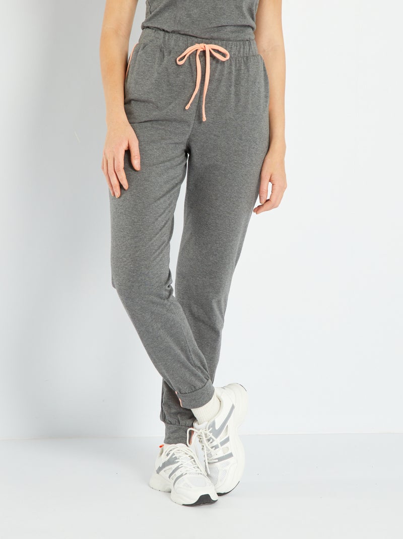Jogging en jersey Gris - Kiabi