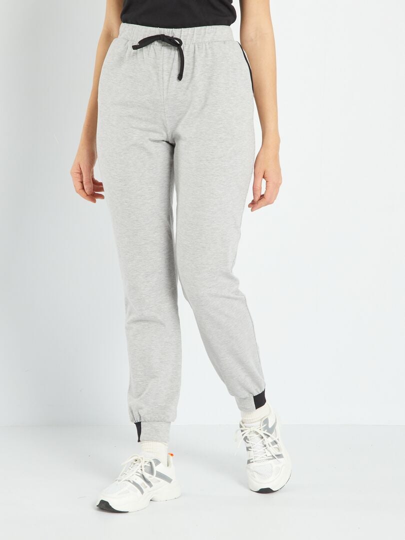 Jogging en jersey gris - Kiabi