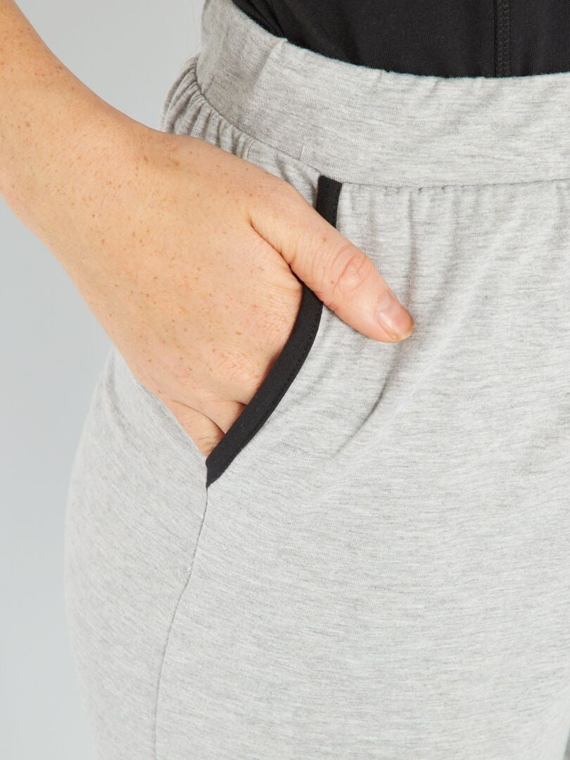 Jogging en jersey gris - Kiabi