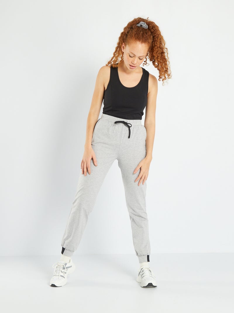 Jogging en jersey gris - Kiabi