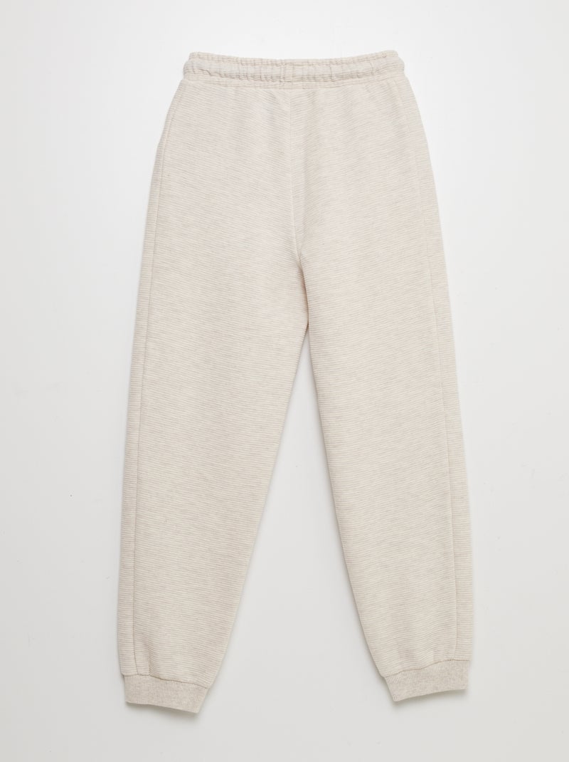 Jogging en maille ottoman Beige - Kiabi