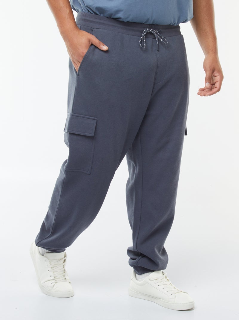 Jogging en maille piquée avec poches à rabat Bleu - Kiabi