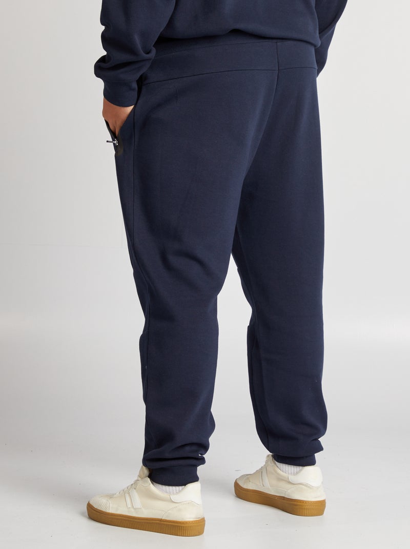 Jogging en maille piquée avec poches zippées Bleu - Kiabi