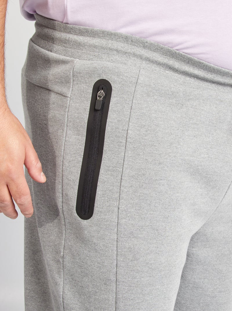 Jogging en maille piquée avec poches zippées Gris - Kiabi