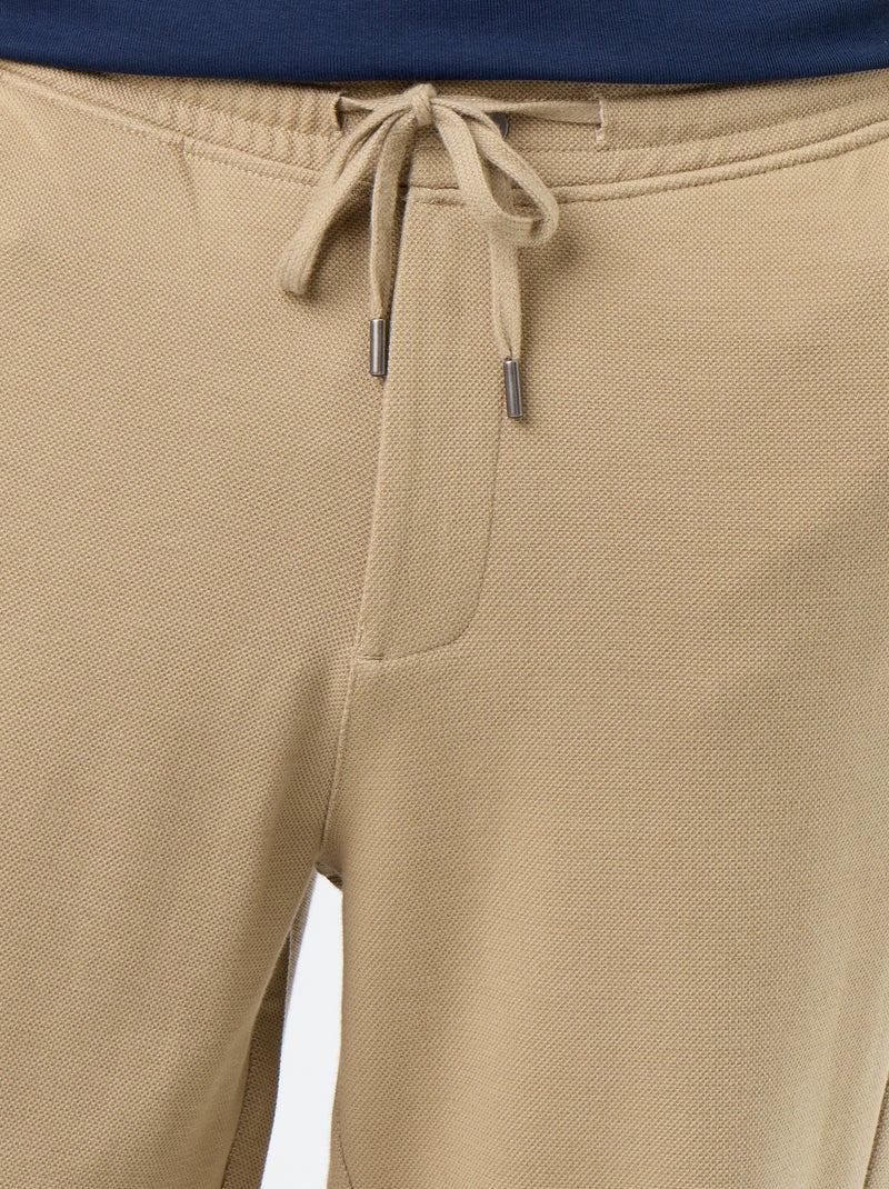 Jogging en maille piquée Beige - Kiabi
