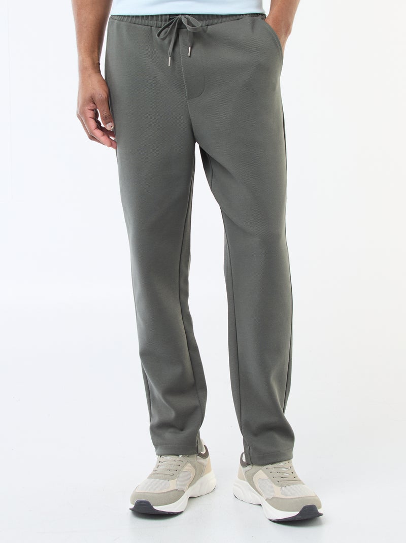 Jogging en maille piquée Kaki - Kiabi