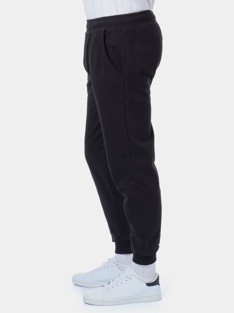 Jogging en maille piquée Noir - Kiabi