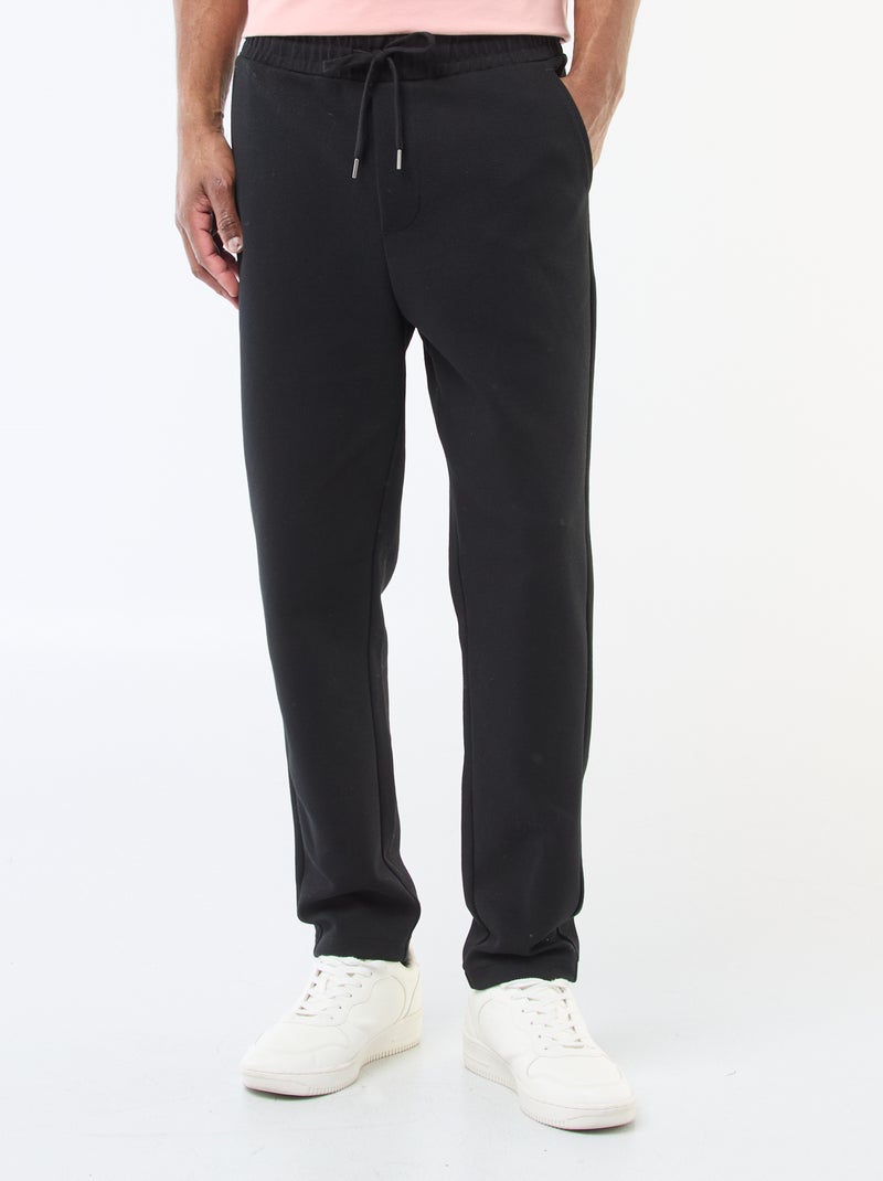 Jogging en maille piquée Noir - Kiabi