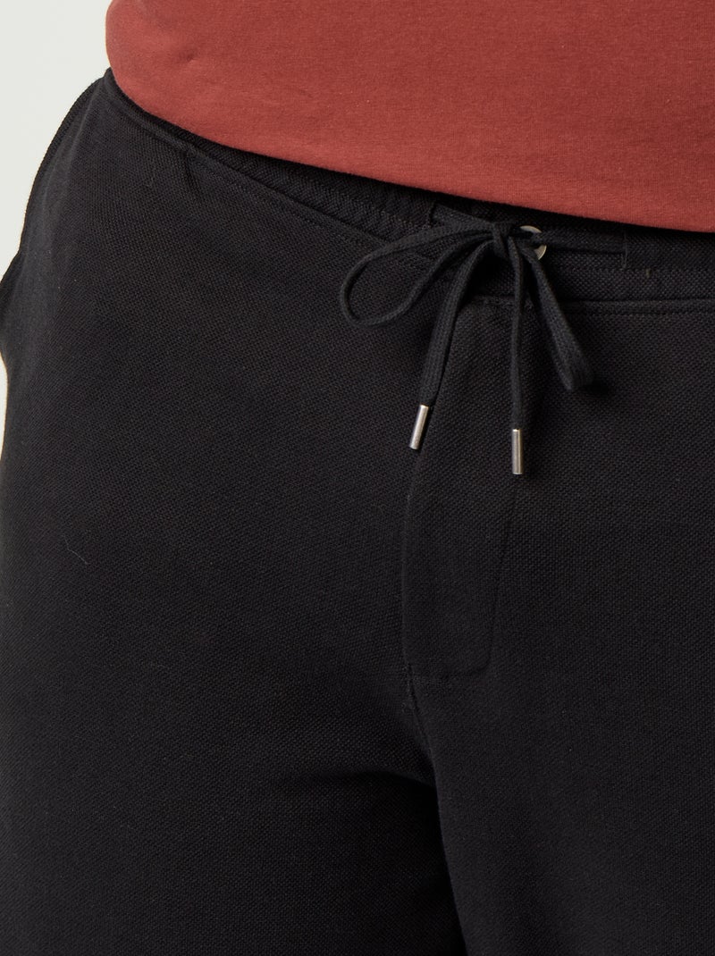 Jogging en maille piquée Noir - Kiabi