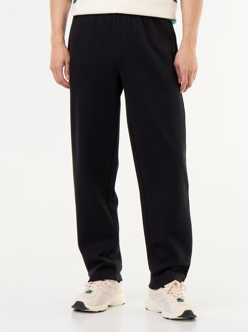 Jogging en maille piquée Noir - Kiabi