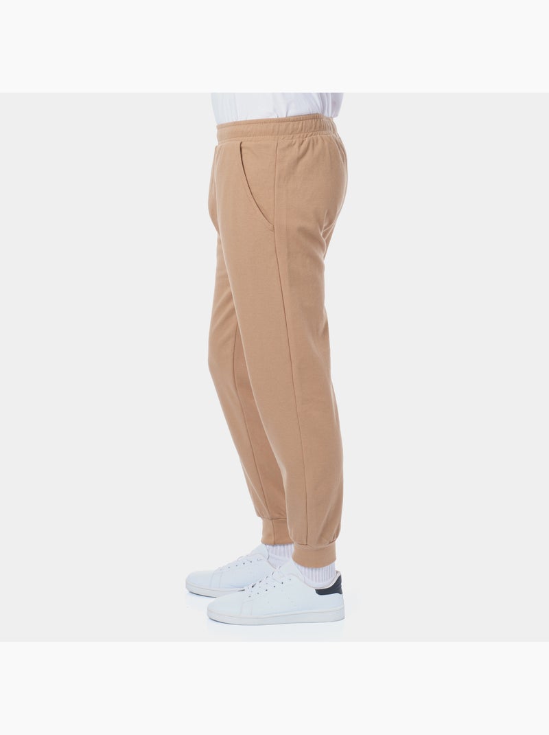 Jogging en maille piquée Taupe - Kiabi