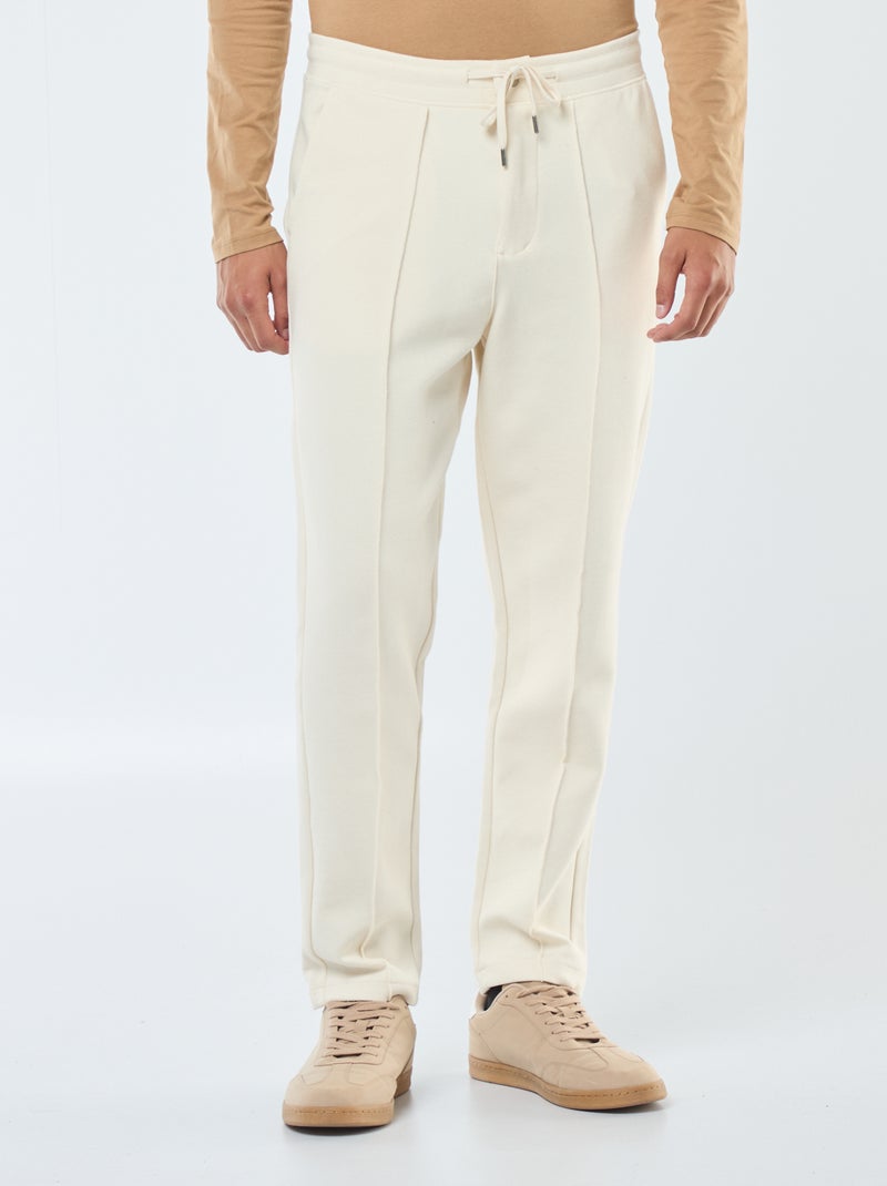 Jogging en maille piquée uni Blanc - Kiabi