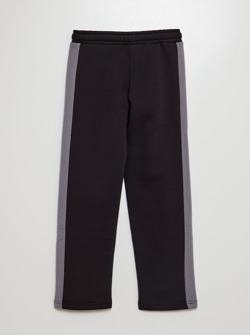 Jogging en molleton bicolore noir - Kiabi