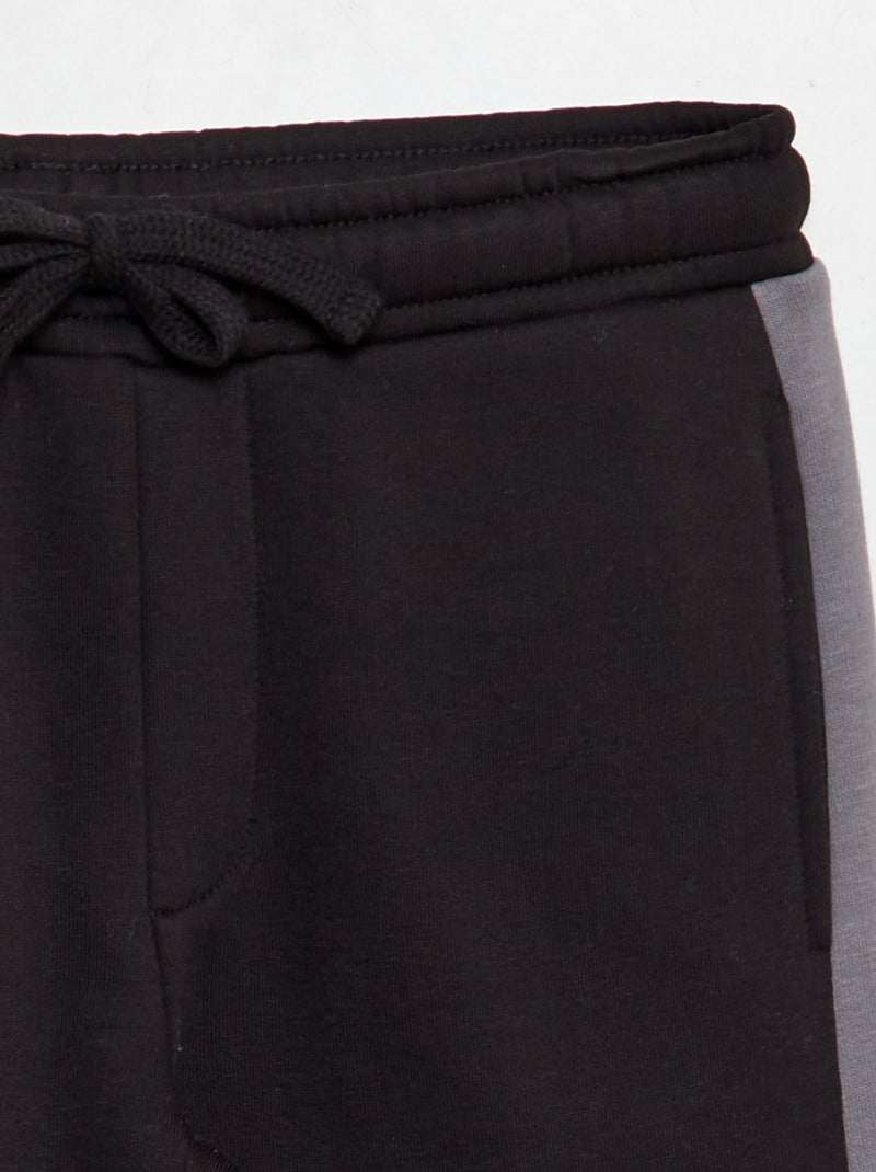 Jogging en molleton bicolore noir - Kiabi