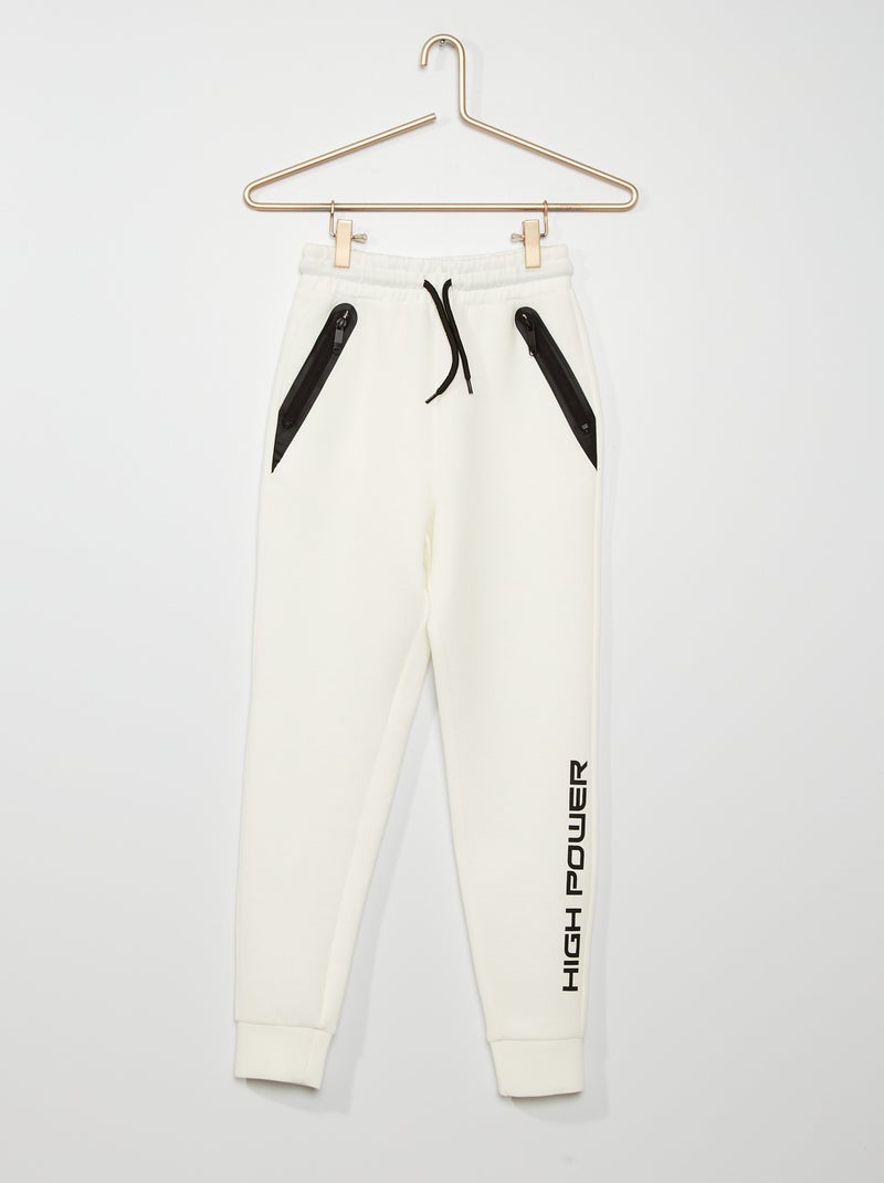 Jogging en molleton blanc - Kiabi