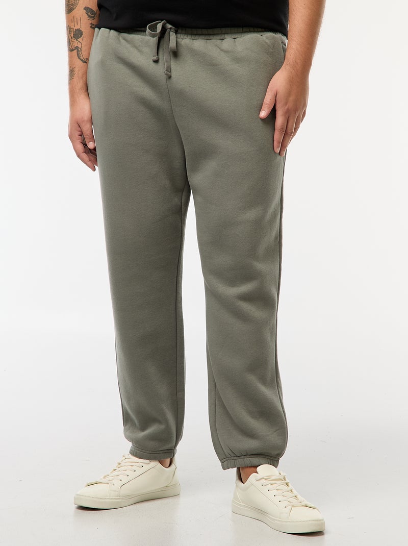 Jogging en molleton chaud avec poches Vert - Kiabi