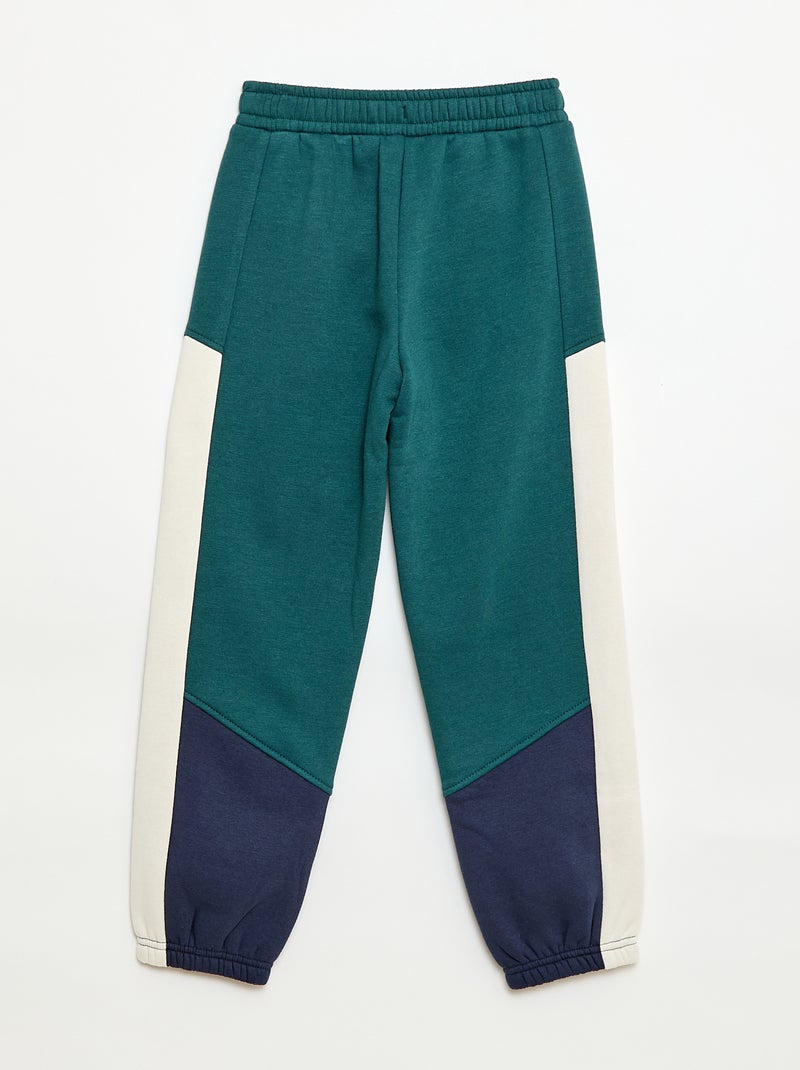Jogging en molleton color block Vert - Kiabi