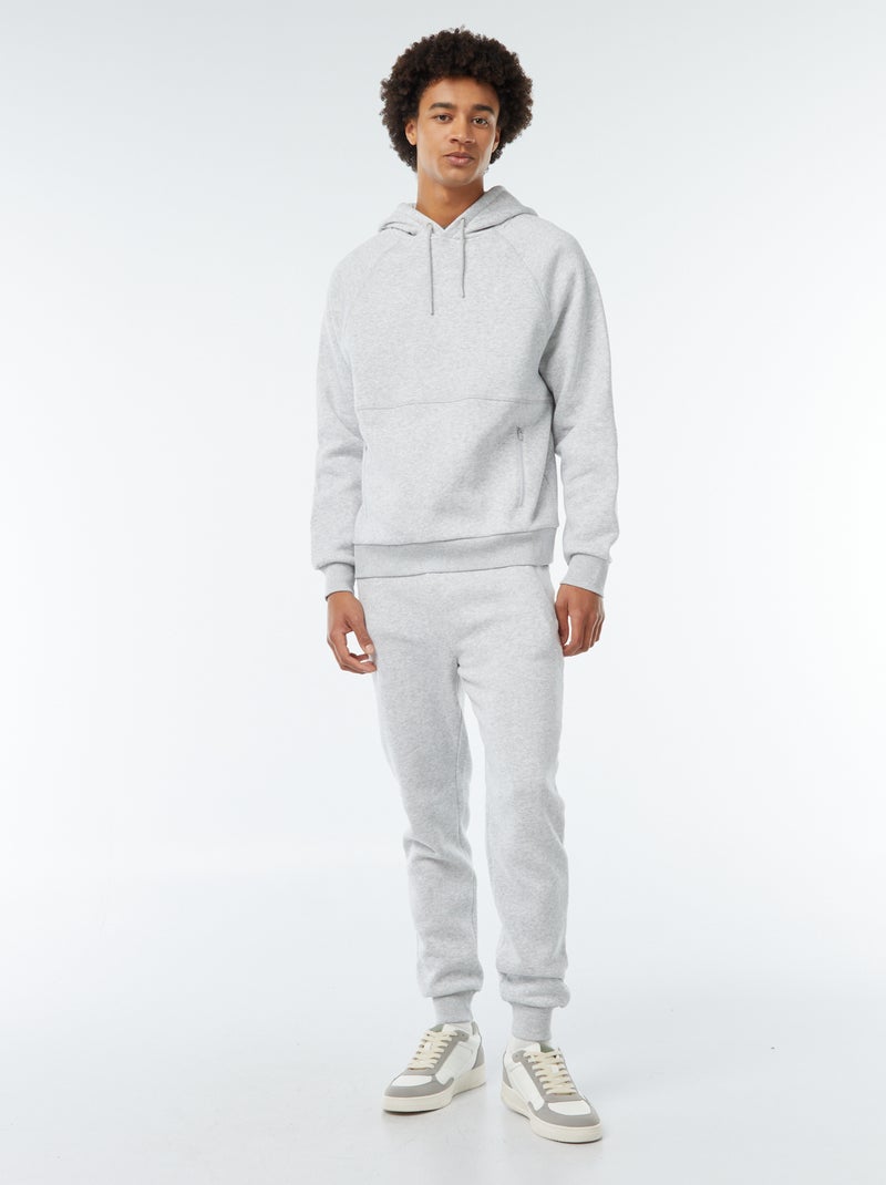 Jogging en molleton gratté avec 2 poches zippées Gris - Kiabi