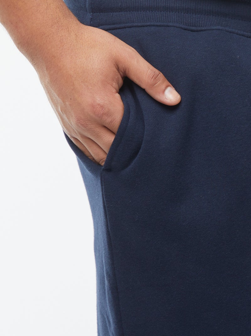 Jogging en molleton gratté uni Bleu - Kiabi