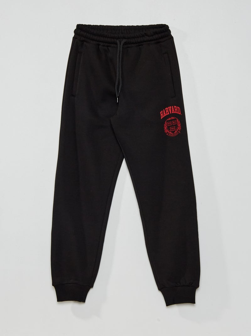 Jogging en molleton 'Harvard' noir - Kiabi