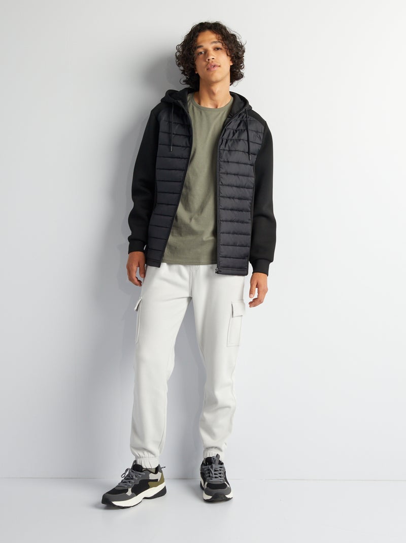 Jogging en molleton multipoches Gris blanc - Kiabi