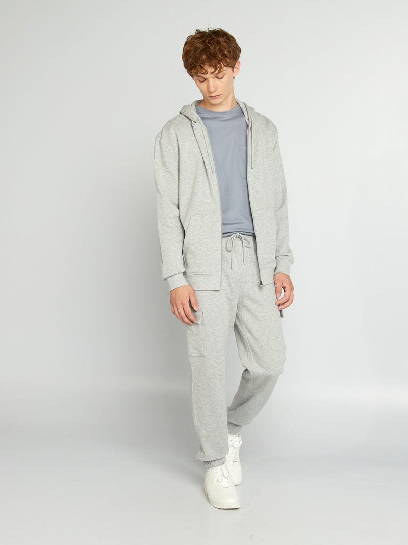 Jogging en molleton multipoches Gris - Kiabi