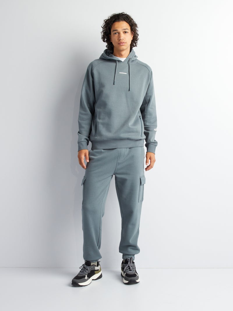 Jogging en molleton multipoches Gris - Kiabi